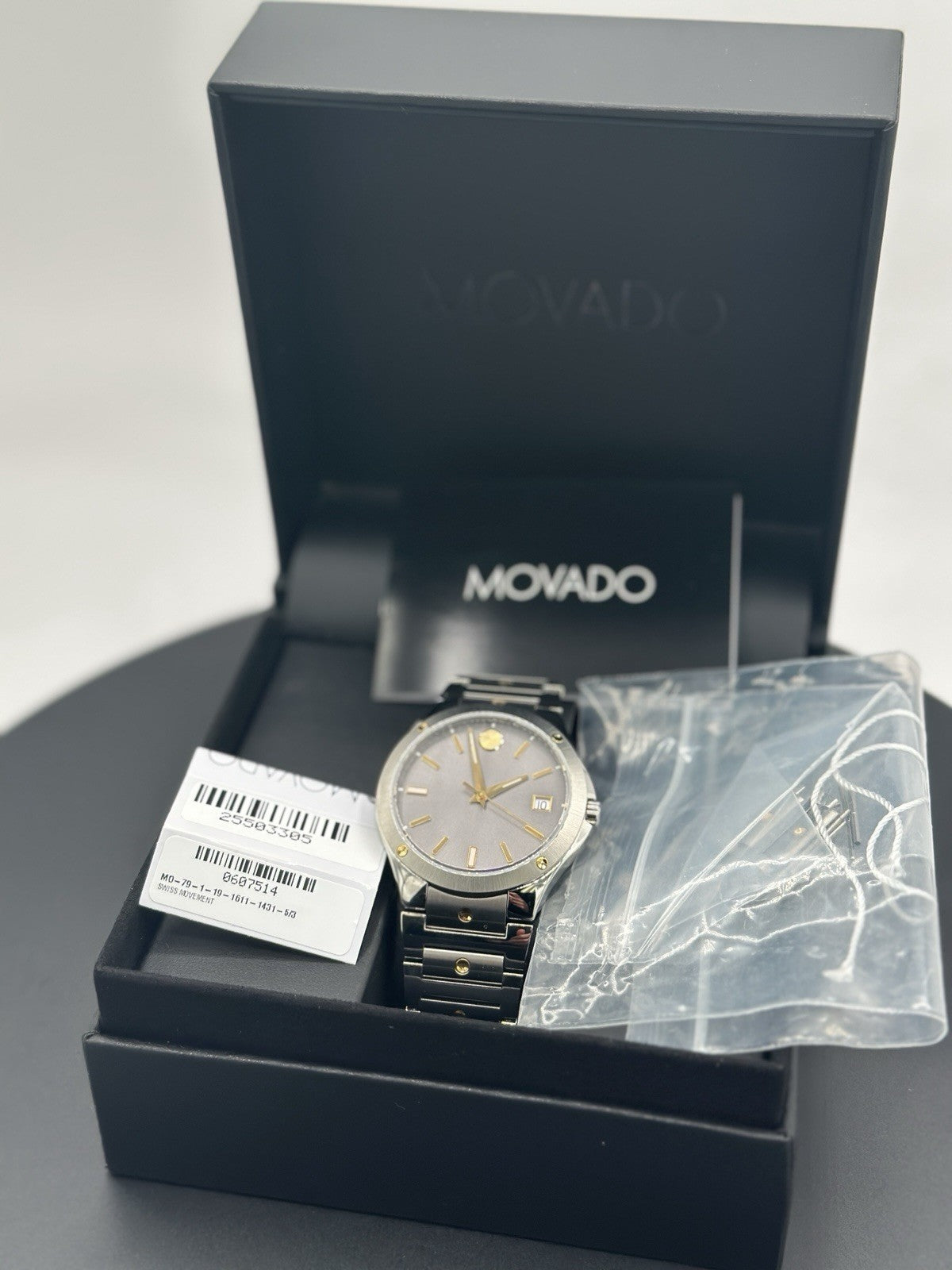 Movado S.e. Series 41mm White Sapphire Crystal Case with Silver Stainless Steel