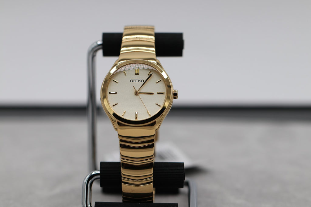 Seiko SUR552 Essentials 30 mm Stainless Steel Gold Finish Quartz Women's Watch