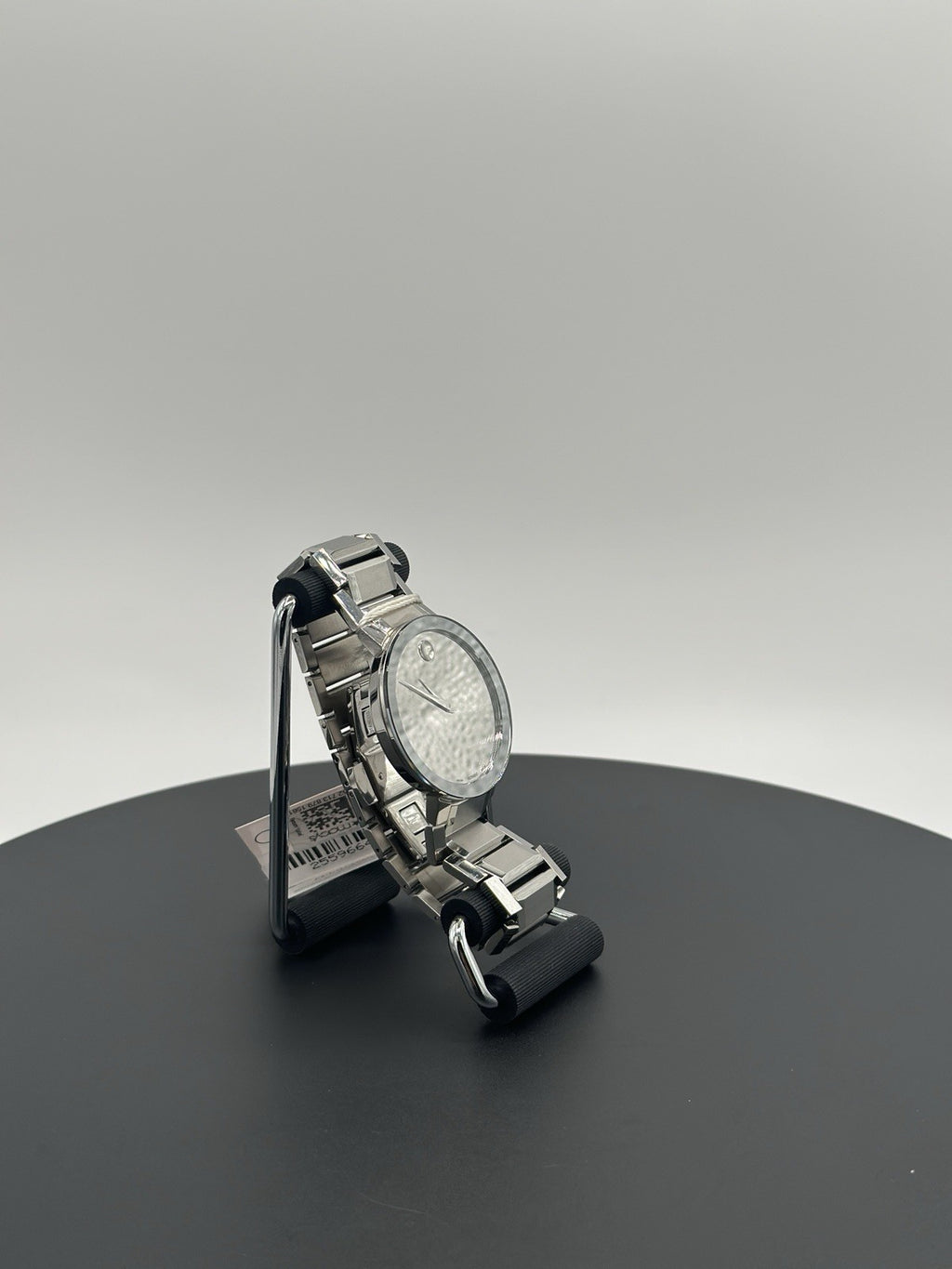 Movado Sapphire Silver Mirror Museum Dial Stainless Steel Men's Watch 0607178