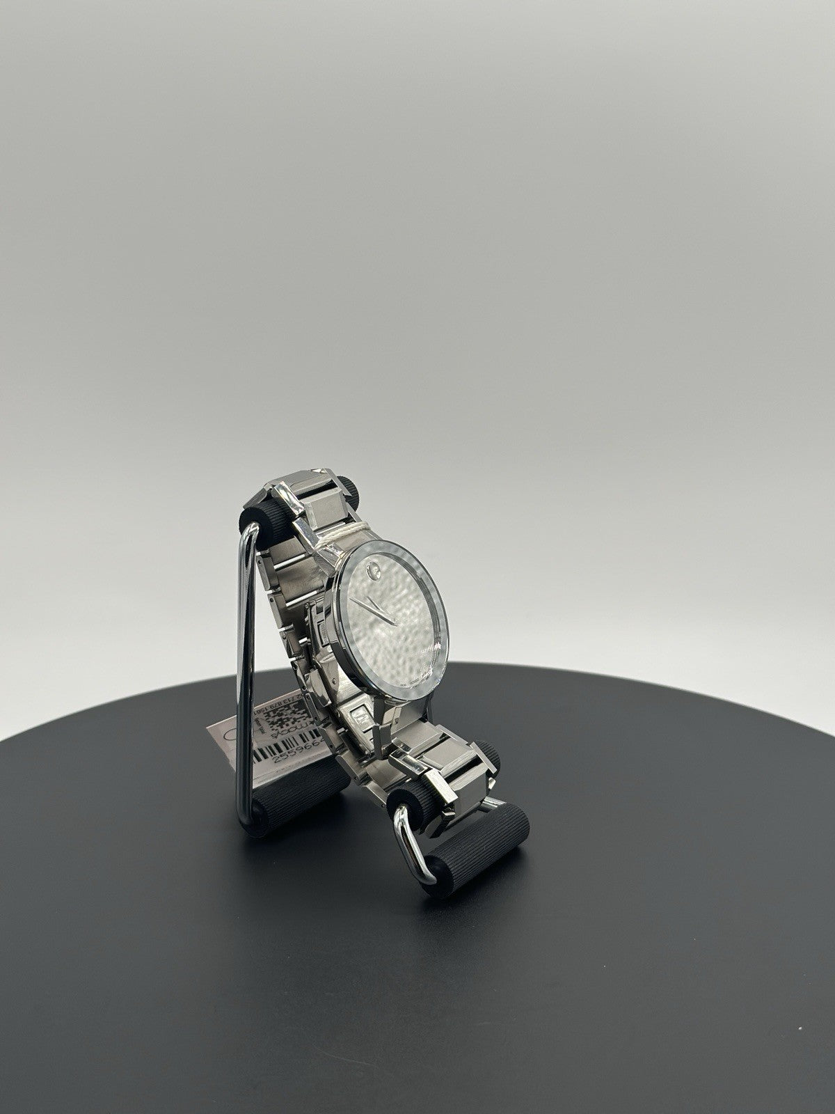 Movado Sapphire Silver Mirror Museum Dial Stainless Steel Men's Watch 0607178