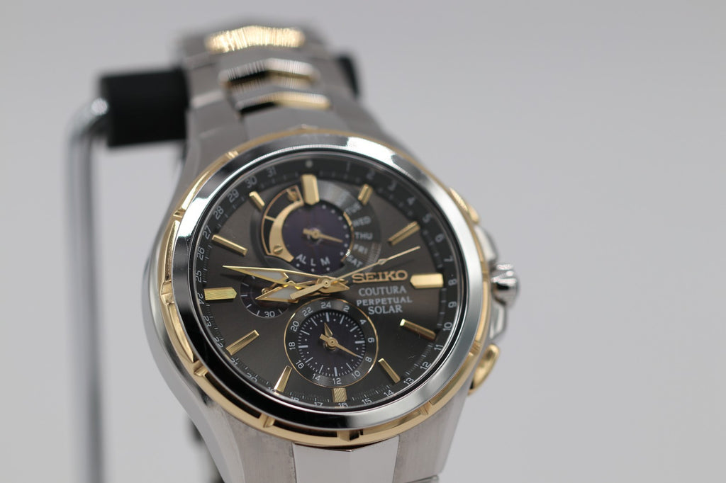 Men's Seiko Coutura Perpetual Chronograph Two Tone Watch SSC376