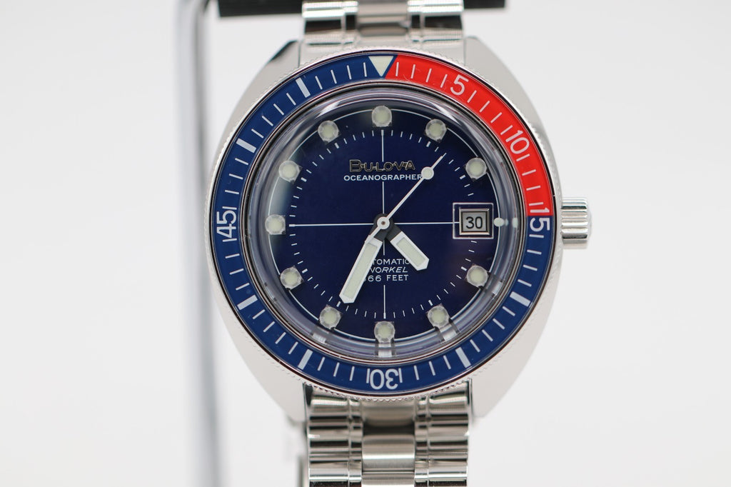 Bulova - Oceanographer, Blue Dial Stainless Men's Automatic Watch 96B477