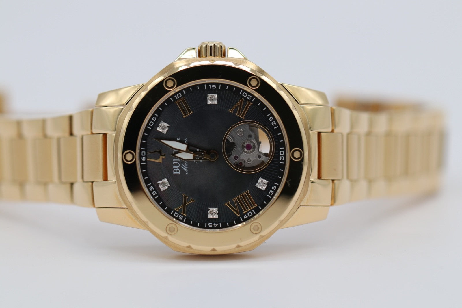 Bulova Women's Marine Star Automatic Gold Stainless Steel Watch 35 MM 97P171