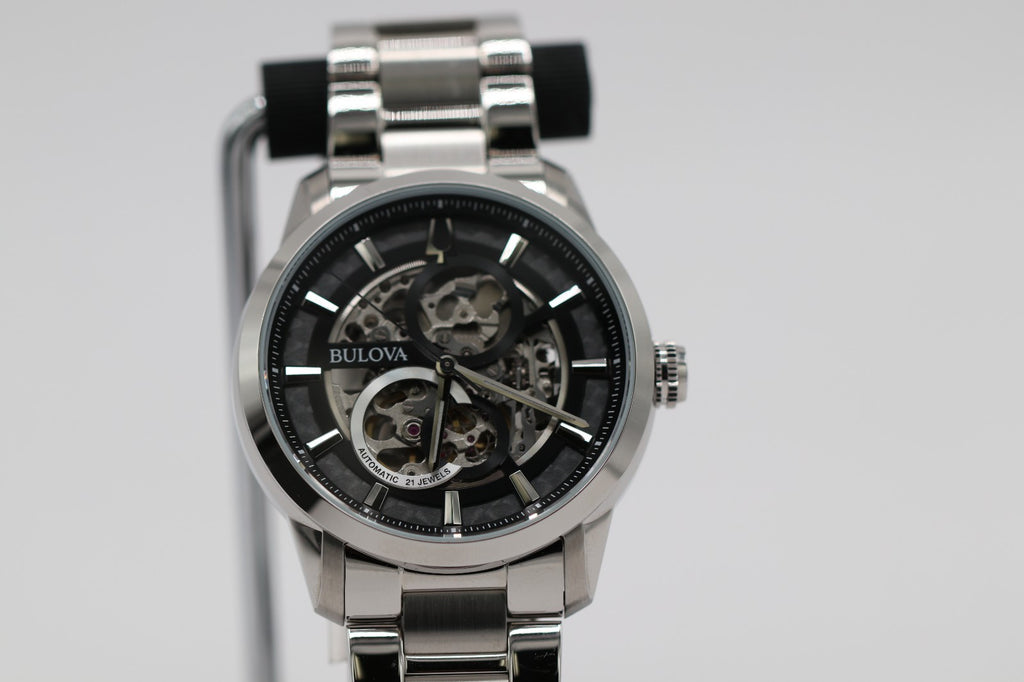 Bulova Classic BUL 96A208 Automatic SS Skeleton 21 Jewels Men's Watch