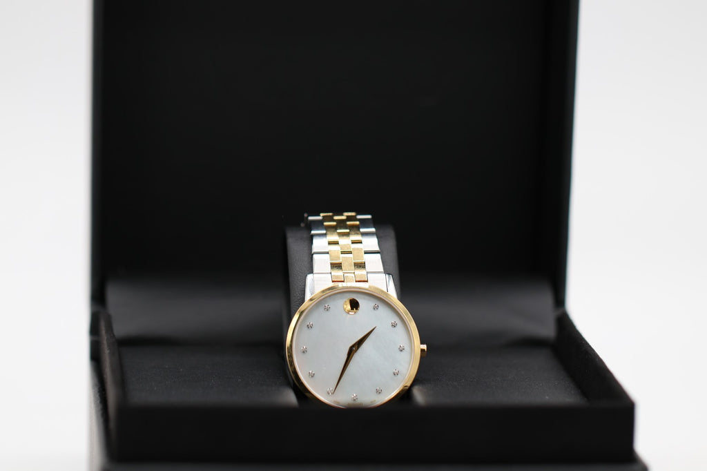Movado Women's Watch 0607630 Mother of Pearl Diamond Swiss Quartz Two Tone Steel