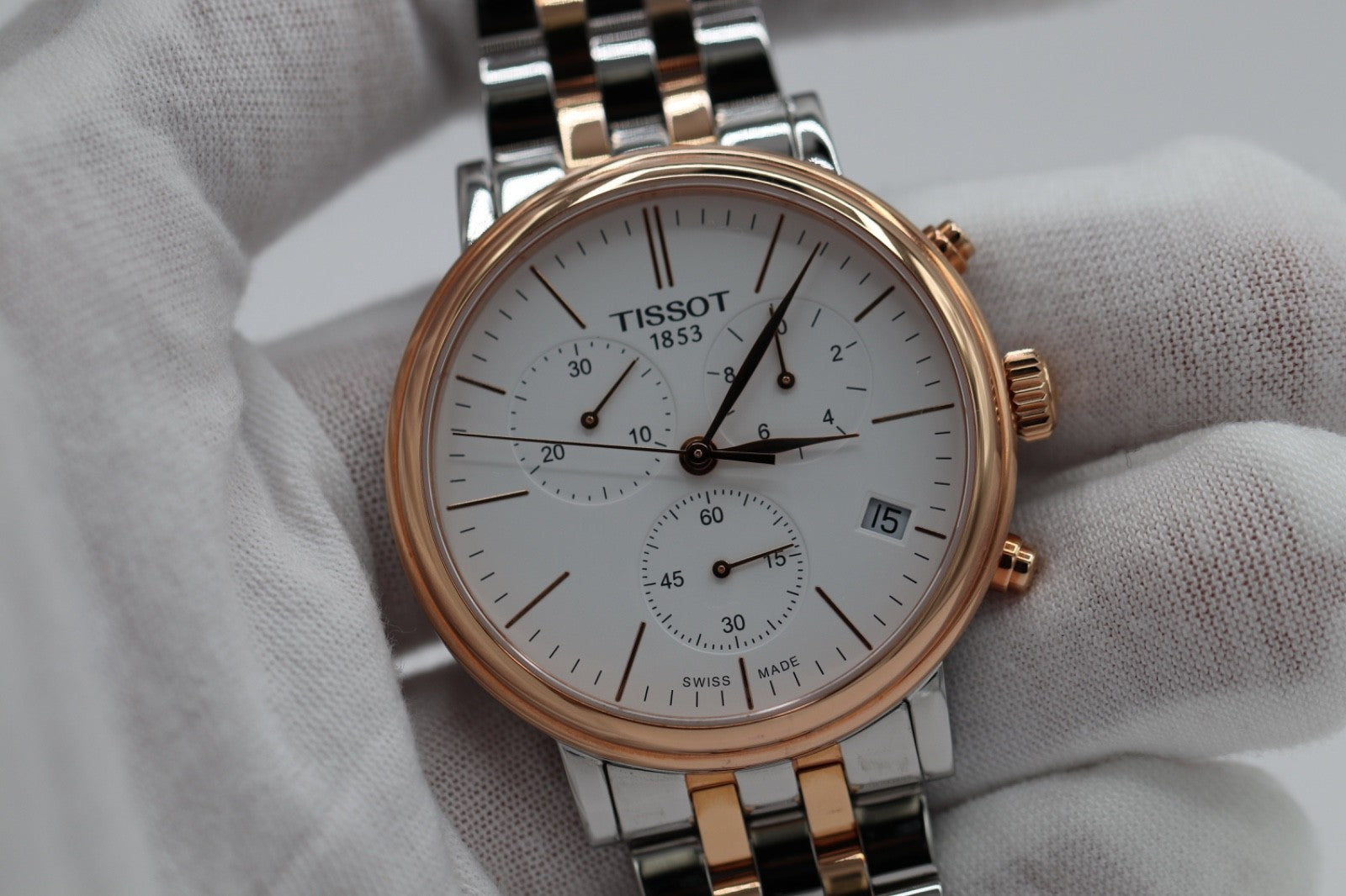 Tissot Carson Premium Rose Gold White Dial 41m Mens Watch T1224172201100