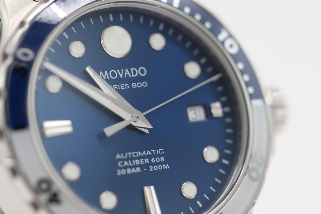 Movado Series 800 Automatic 42mm Blue Dial Stainless Steel Watch 2600158