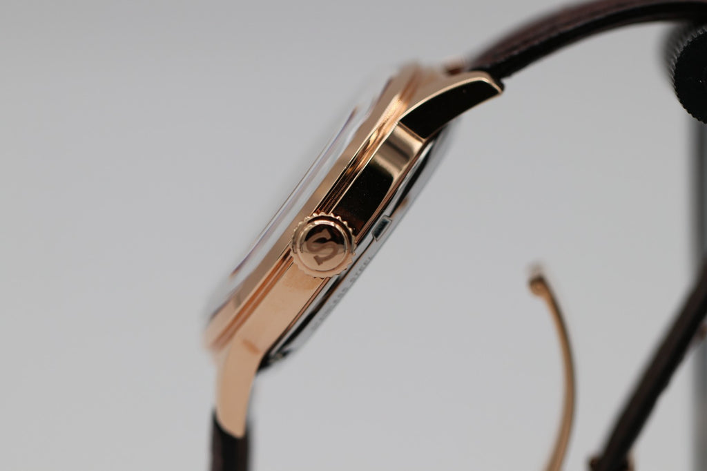 Seiko Men's Presage Automatic Rose Gold Stainless Steel Leather Watch SRPB46