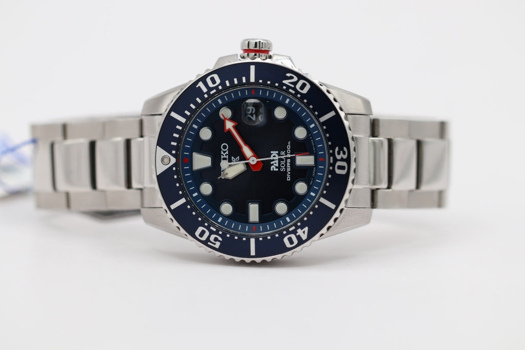 Seiko SNE549 Prospex Mens Watch Silver-Tone 43.5Mm Stainless Steel Blue Dial 