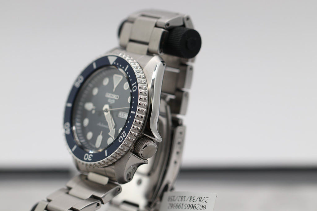 Seiko 5 Sports Steel Case and Bracelet Blue Sunray Dial Men's Watch SRPD51