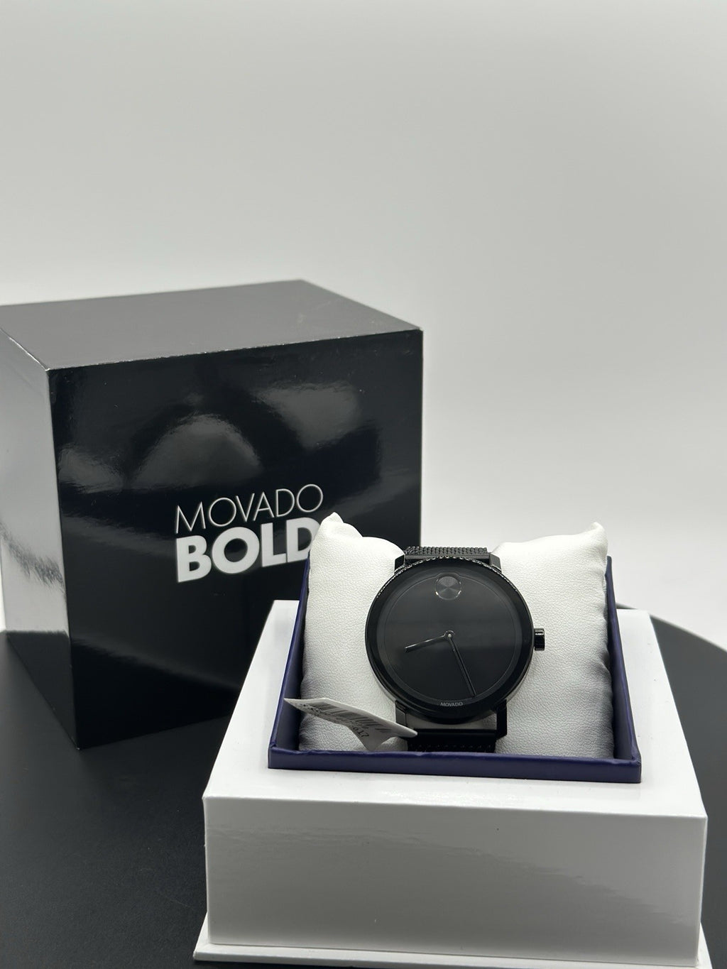 NEW Movado BOLD Evolution Black Ion Plated 40mm Watch Mesh Band 3600792