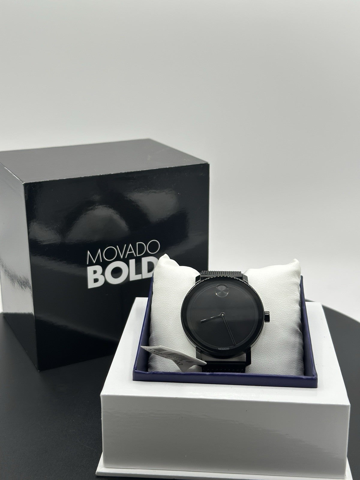 NEW Movado BOLD Evolution Black Ion Plated 40mm Watch Mesh Band 3600792