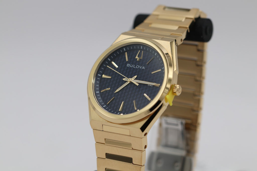 Bulova - Gold Blue Dial Classic SS Men's Quartz Watch - 97B233 - MSRP $425