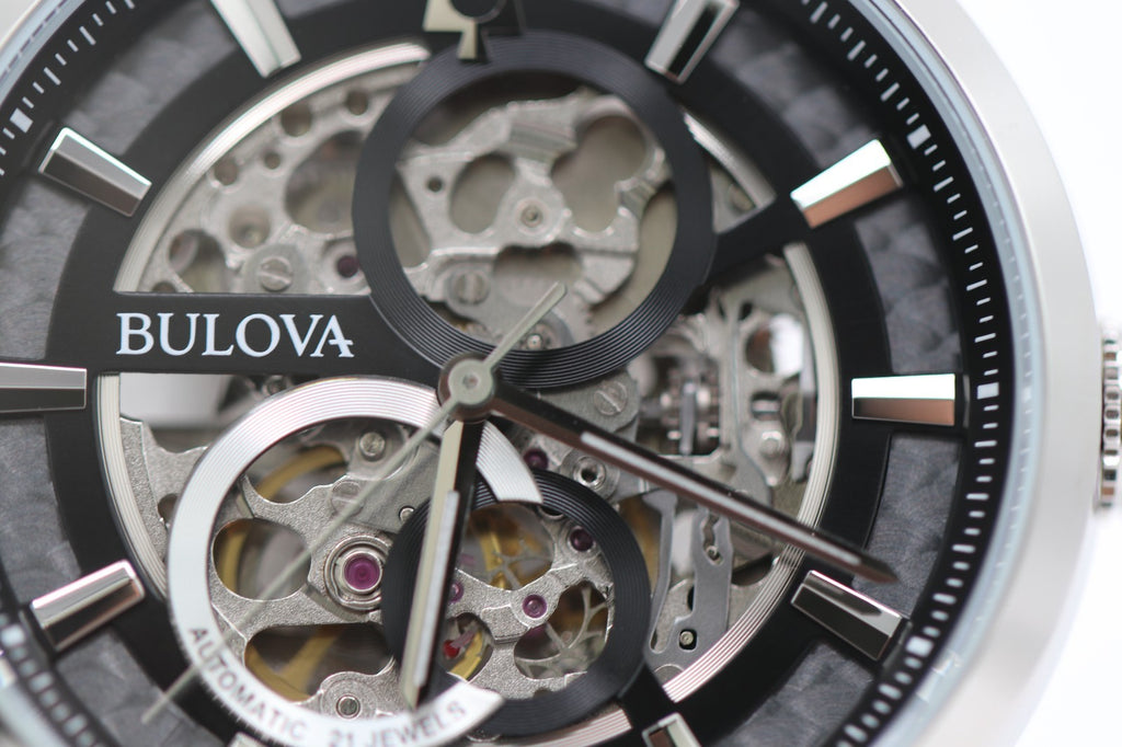 Bulova Classic BUL 96A208 Automatic SS Skeleton 21 Jewels Men's Watch