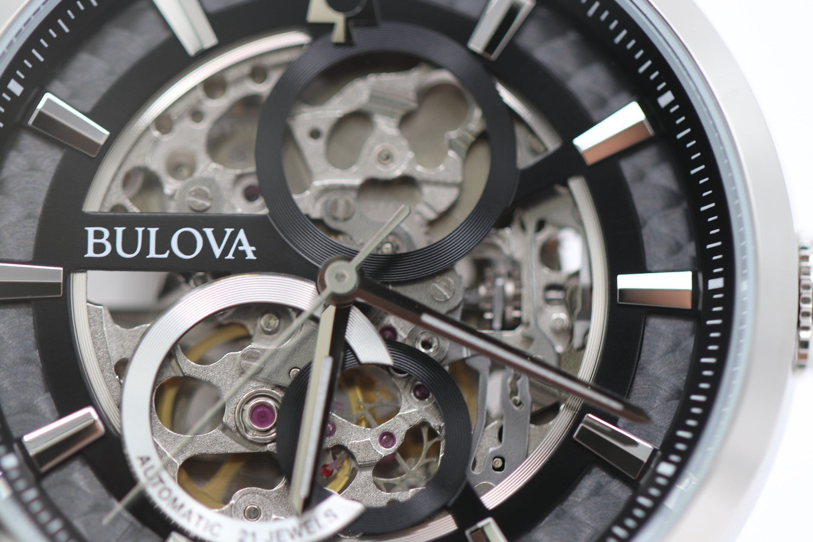 Bulova Classic BUL 96A208 Automatic SS Skeleton 21 Jewels Men's Watch