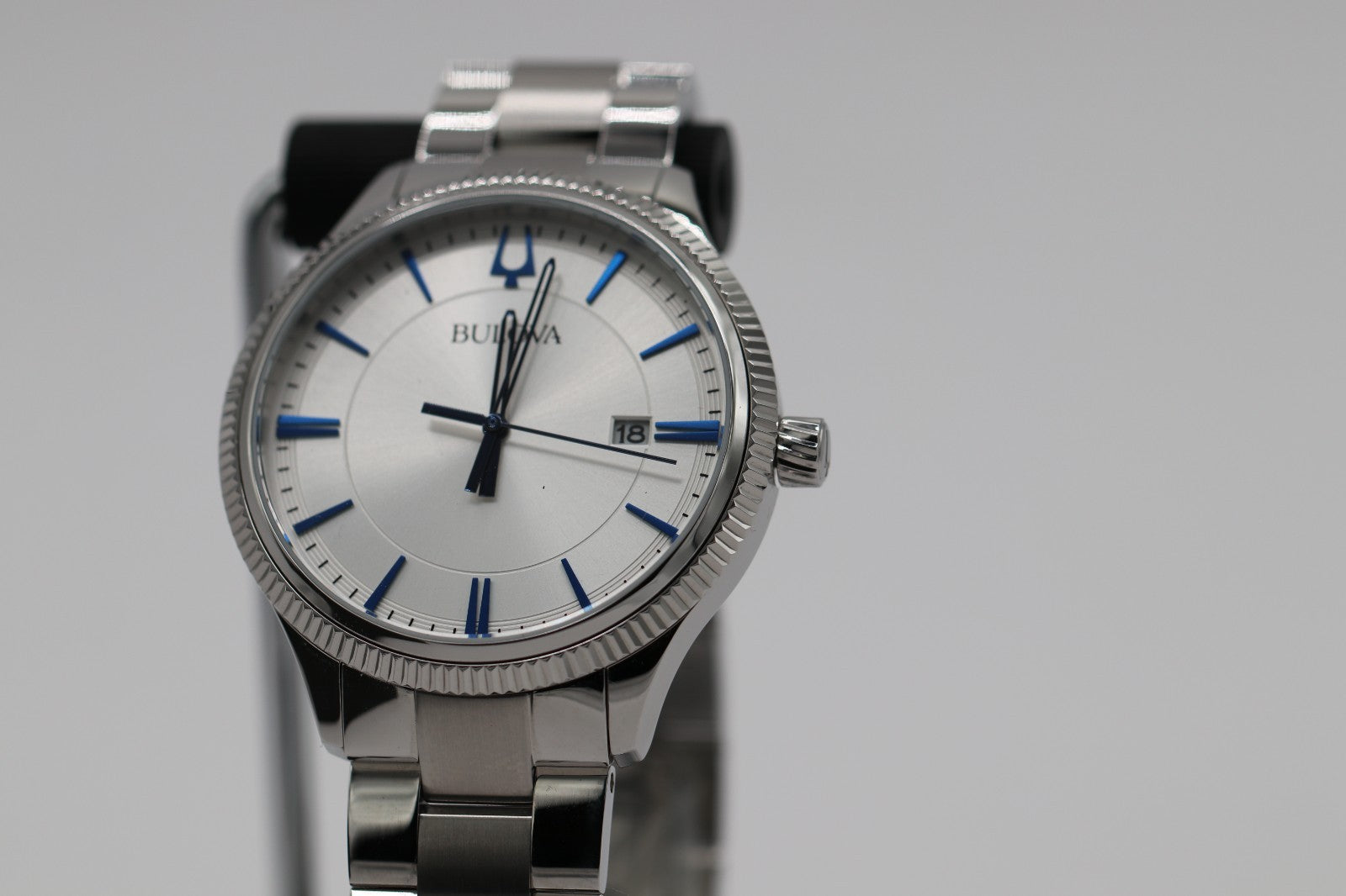 Bulova Men's Silver Dial Stainless Steel Quartz Watch 96B451