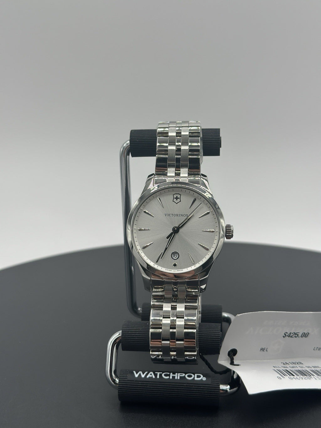 Victorinox Swiss Army Alliance Watch Women 35mm Silver Dial Steel Date Round
