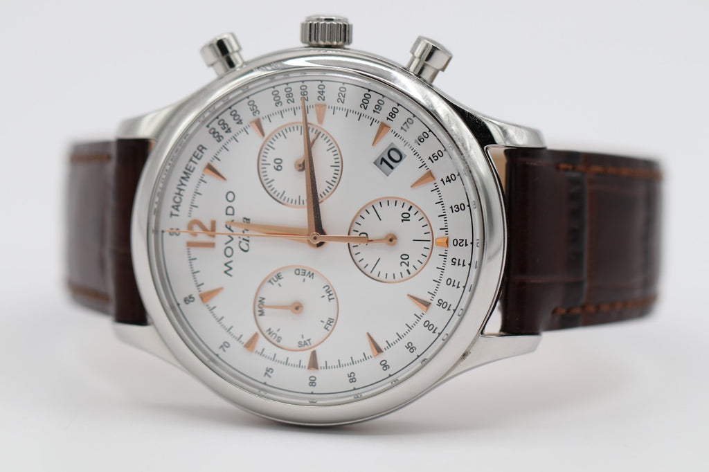 Movado Heritage Series Circa Chronograph Quartz White Dial Men's Watch 3650108