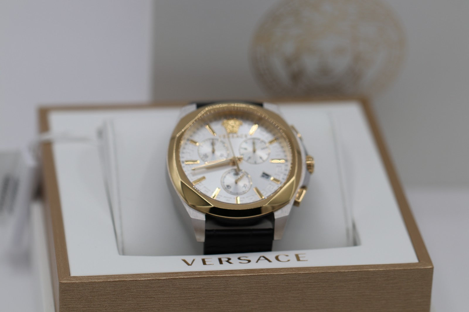 Versace Two Tone 40mm Strap Fashion Watch