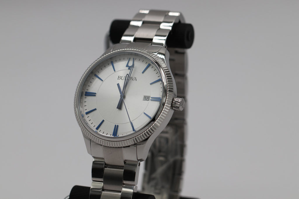 Bulova Men's Silver Dial Stainless Steel Quartz Watch 96B451