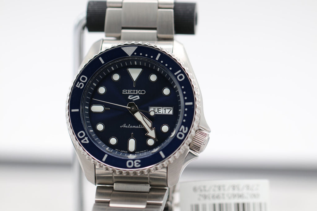 Seiko 5 Sports Steel Case and Bracelet Blue Sunray Dial Men's Watch SRPD51