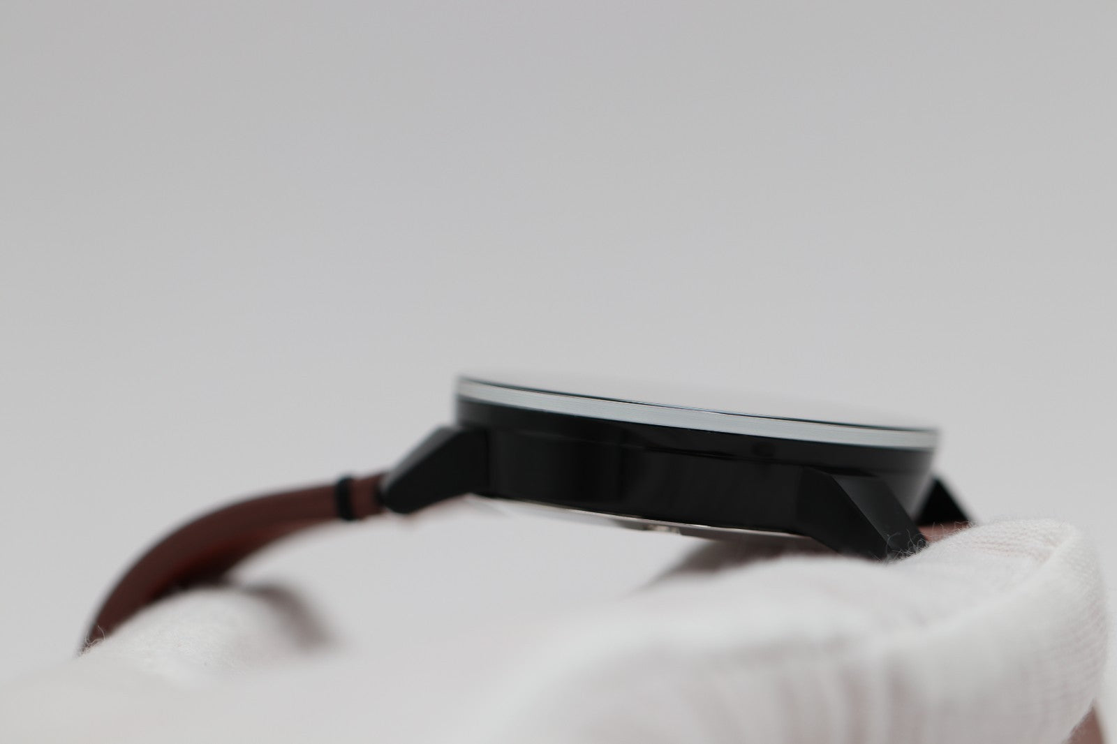 MOVADO BOLD 3600305 42mm Black Stainless Steel Case Brown Leather Band