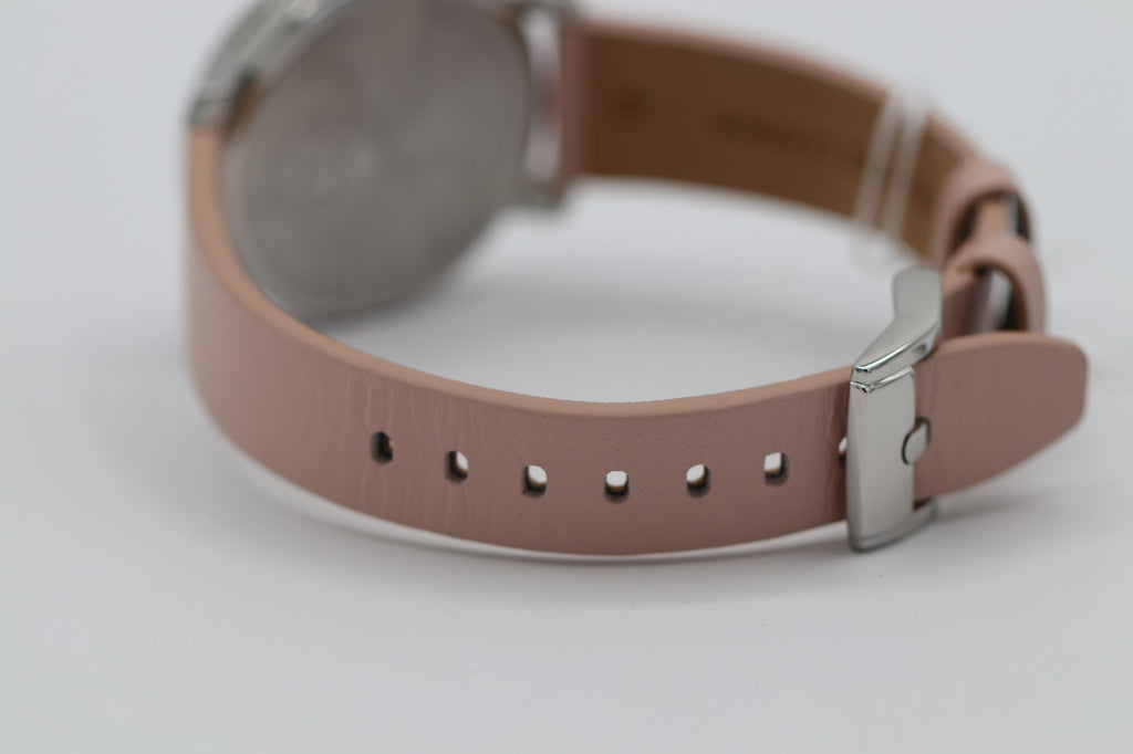 Movado Bold Access Quartz Pink Dial Leather Strap Ladies Watch 3601162