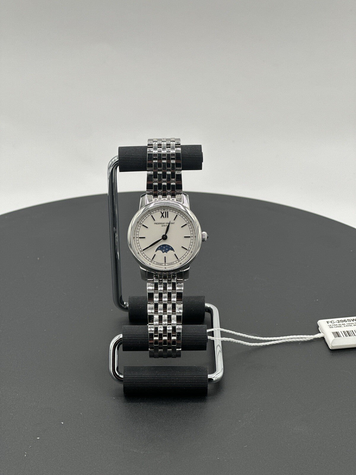 Frederique Constant Slimline Moonphase Stainless Steel Swiss Watch-FC 206W1S6B