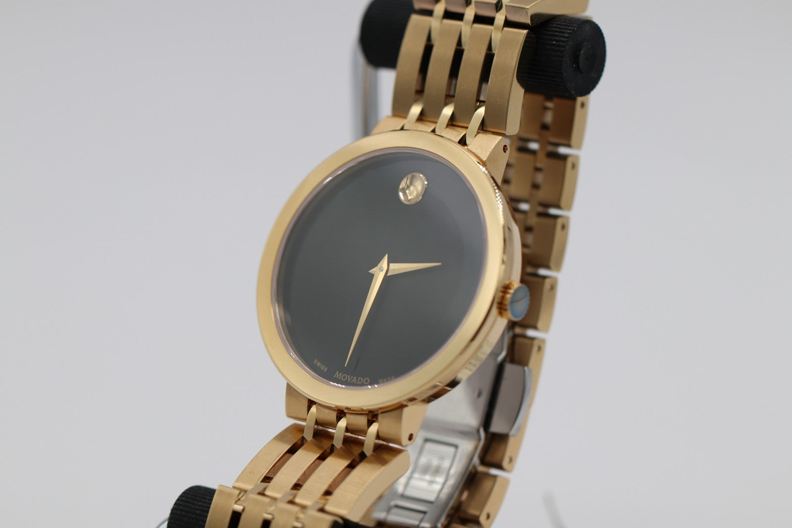 Movado Esperanza Museum 39mm Steel Black Dial Quartz Mens Watch 0607059