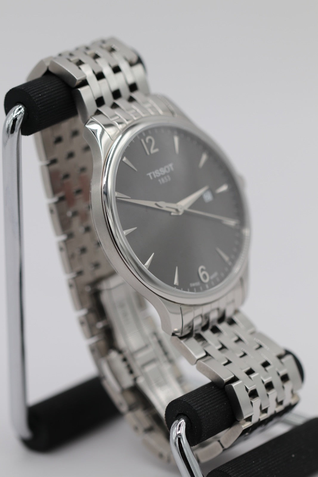 Tissot Tradition 42mm Steel Black Dial Men Quartz Watch T063.610.11.067.00