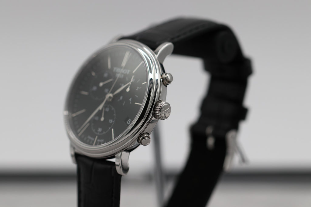 New Tissot Carson Premium Black Dial Leather 41m Mens Watch T1224171605100