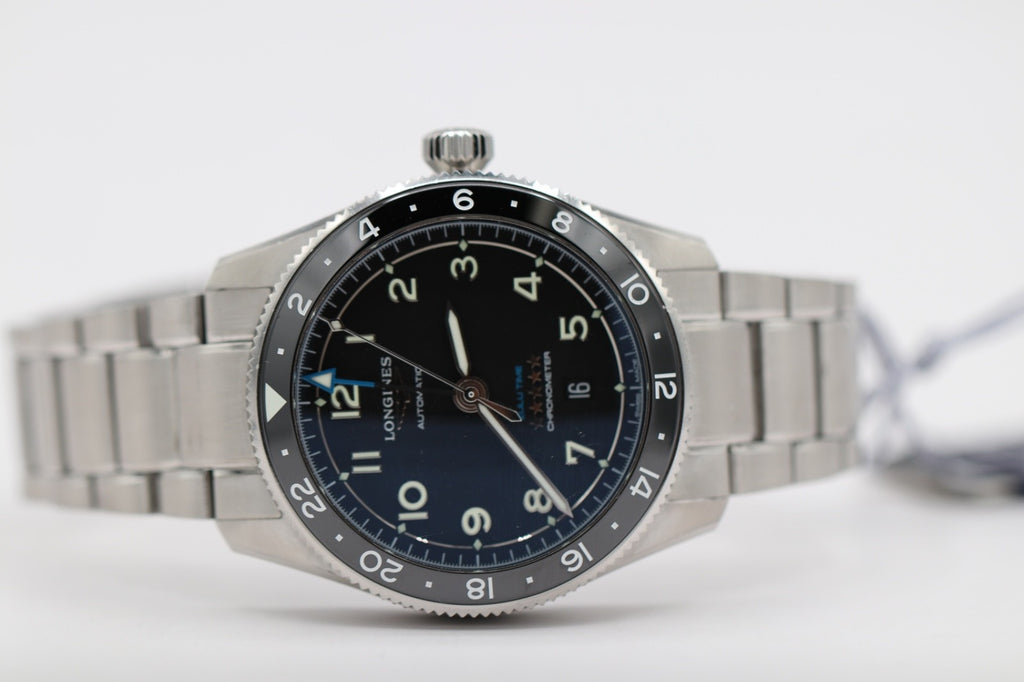Longines Spirit Zulu Time 42mm Black Dial Steel Men's Watch L38124536