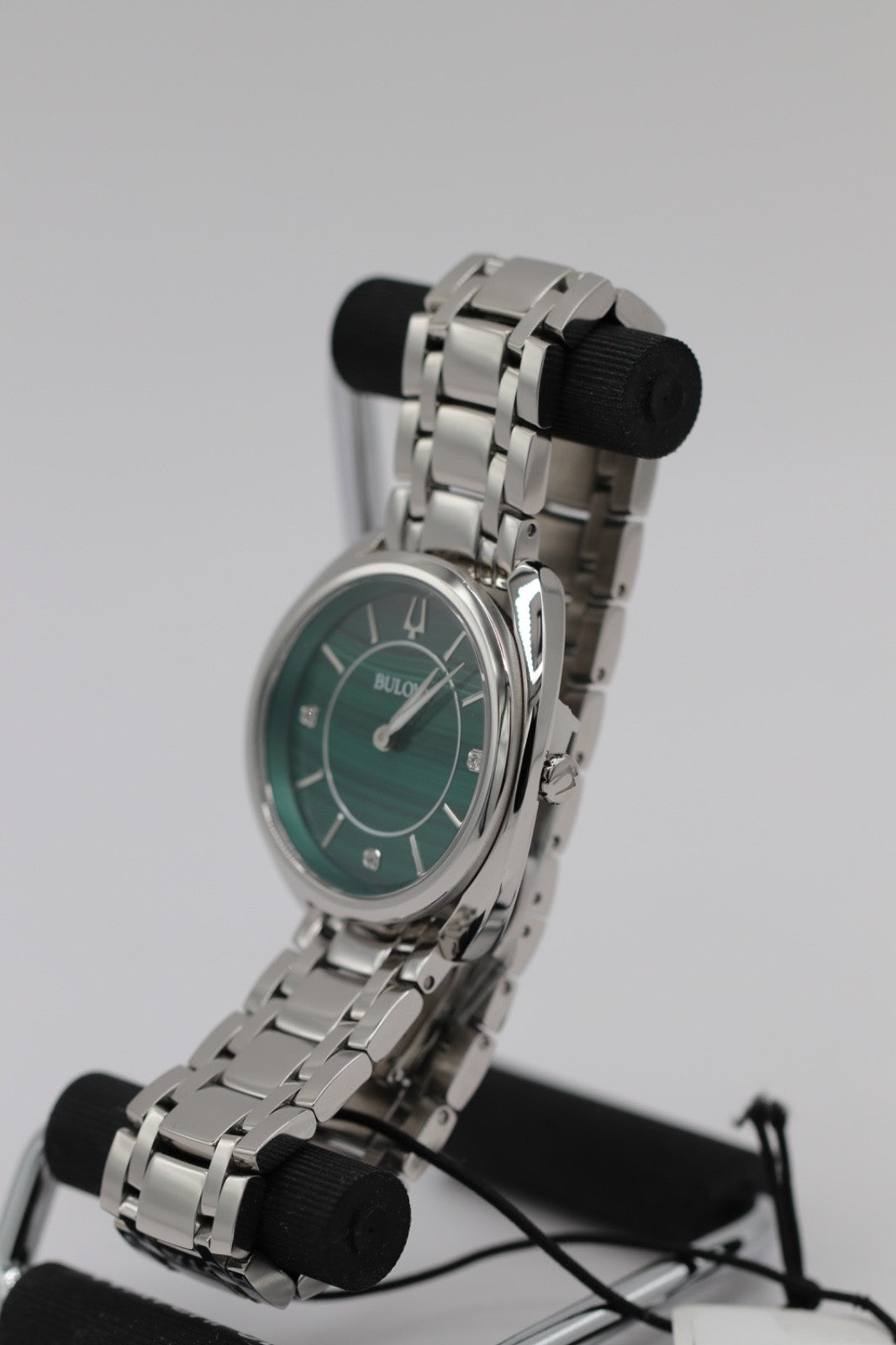 Bulova 96P256  Classic Diamond Malachite Stainless Steel Quartz Ladies Watch