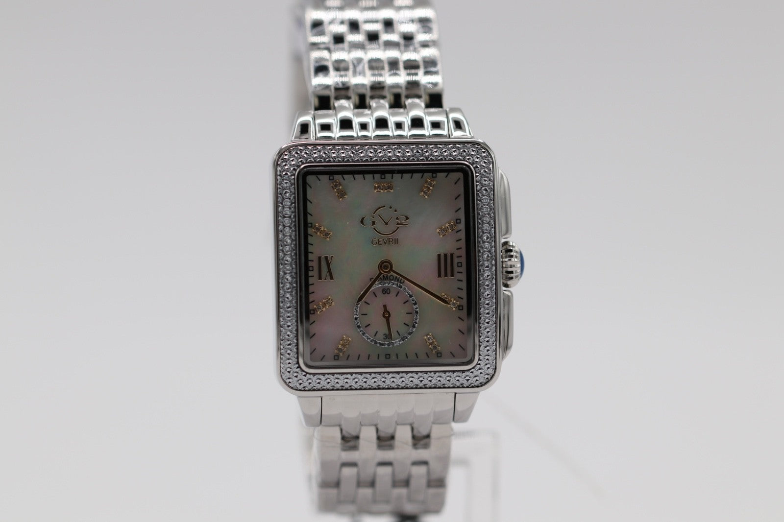 GV2 by Gevril Women's Watch 9258B Swiss Quartz Mother of Pearl Dial Silver Steel