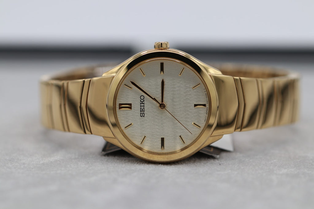 Seiko SUR552 Essentials 30 mm Stainless Steel Gold Finish Quartz Women's Watch