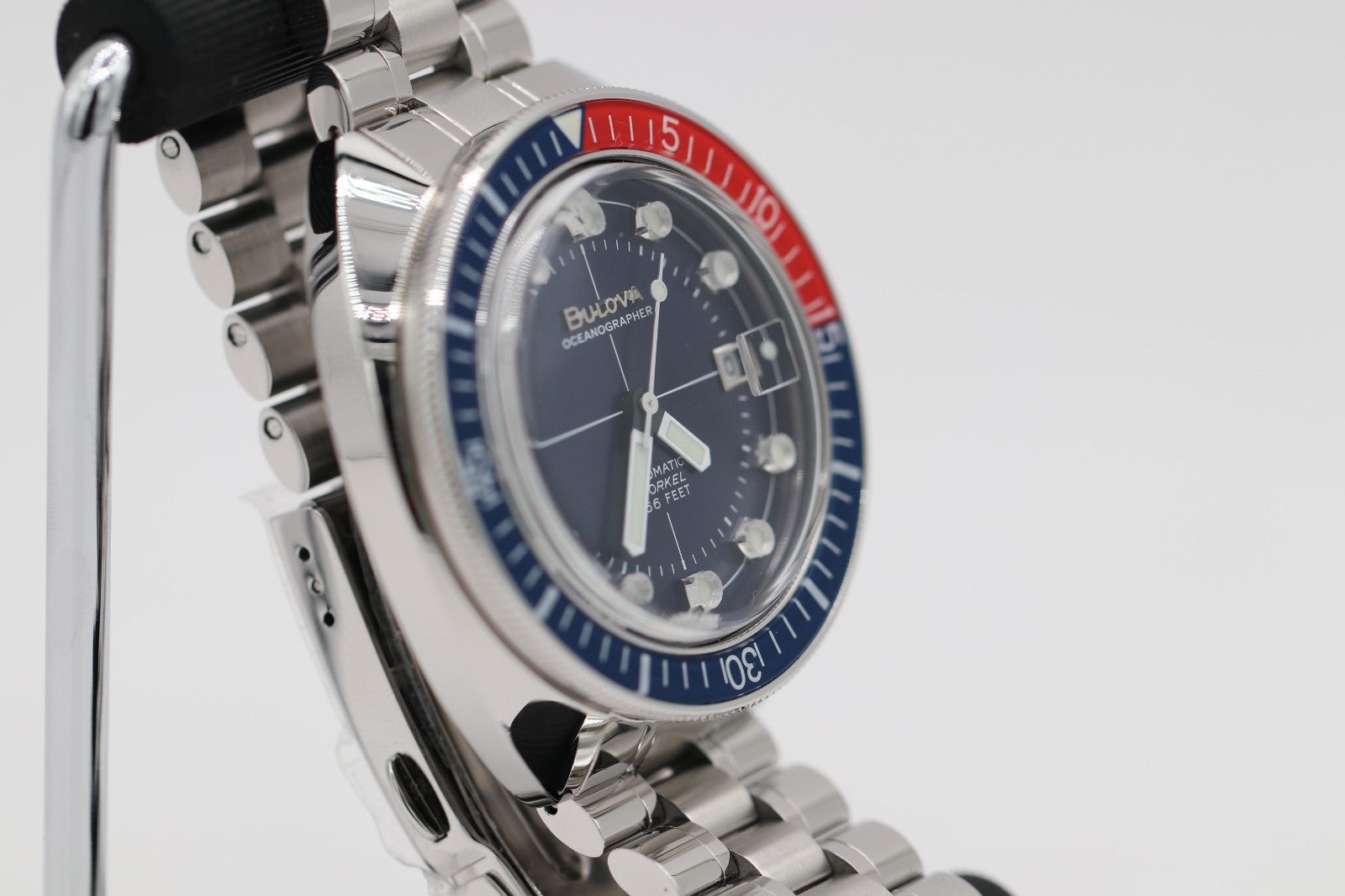 Bulova - Oceanographer, Blue Dial Stainless Men's Automatic Watch 96B477