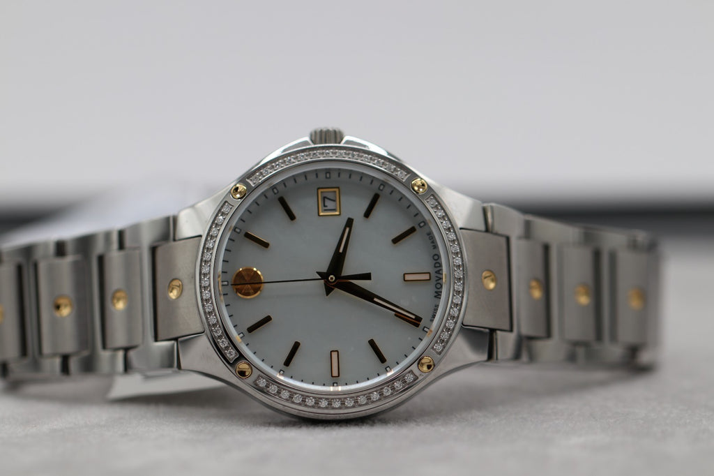 Movado S.E. Diamond Women's Two Tone Swiss Quartz Watch 0607517