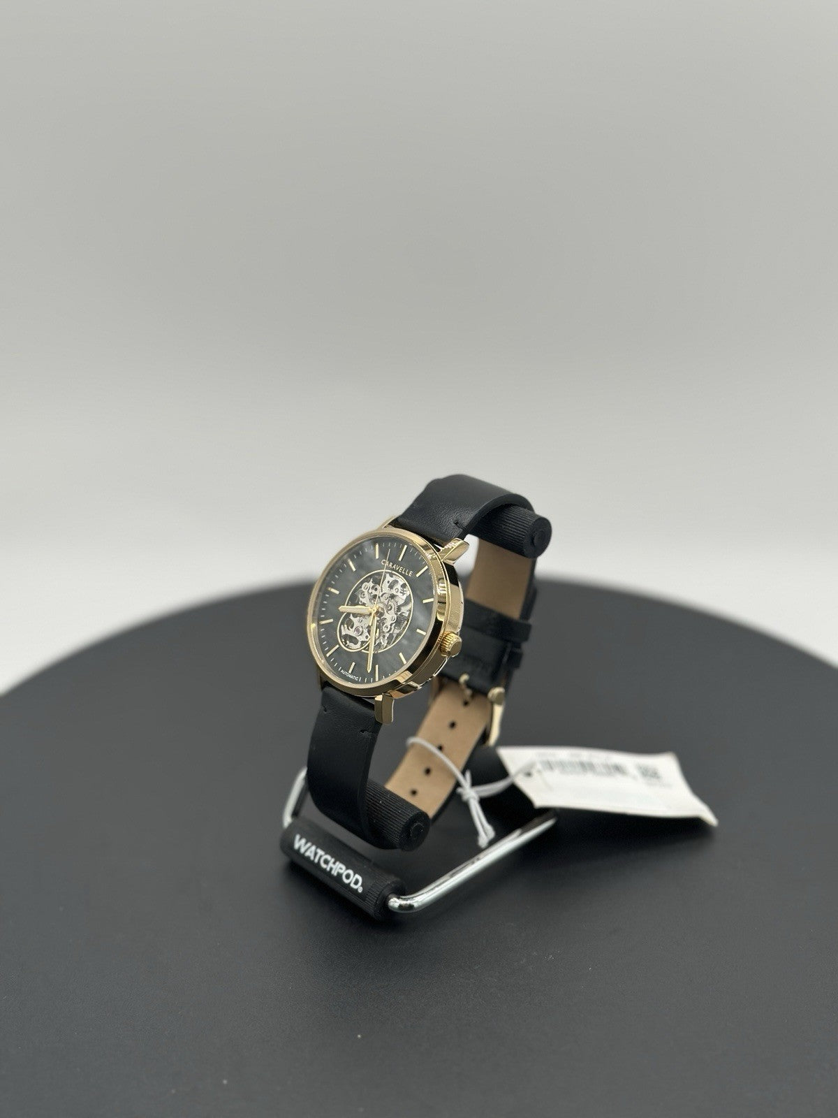 New Caravelle Men's Classic Black Dial Watch Genuine Leather Durable 44A121 $275