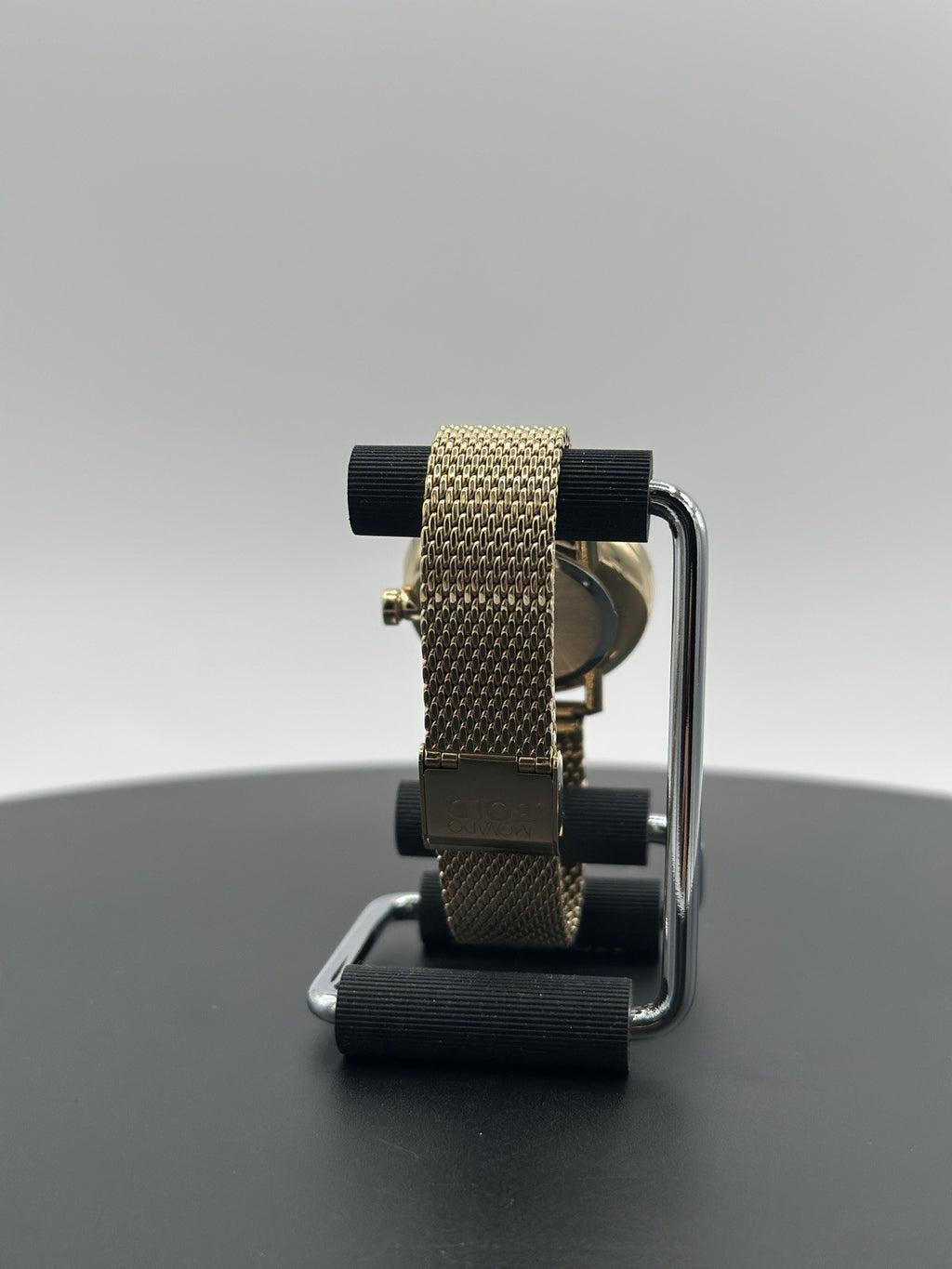 MOVADO BOLD 3600656 SHIMMER GOLD CRYSTAL BEZEL MESH LADIES SWISS WATCH 34 MM