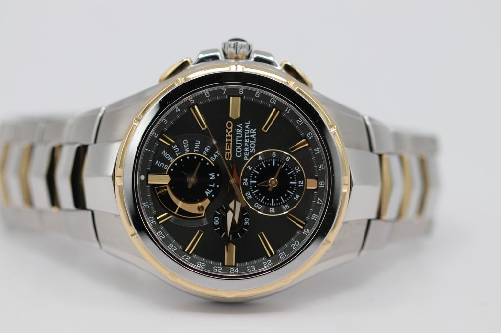 Men's Seiko Coutura Perpetual Chronograph Two Tone Watch SSC376