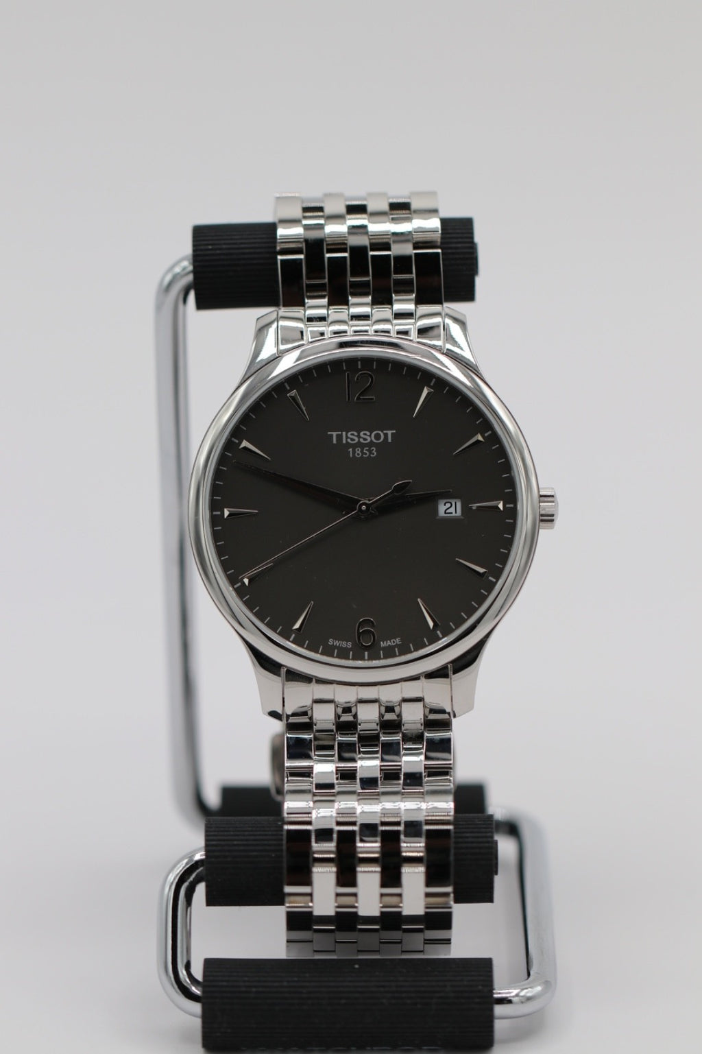 Tissot Tradition 42mm Steel Black Dial Men Quartz Watch T063.610.11.067.00