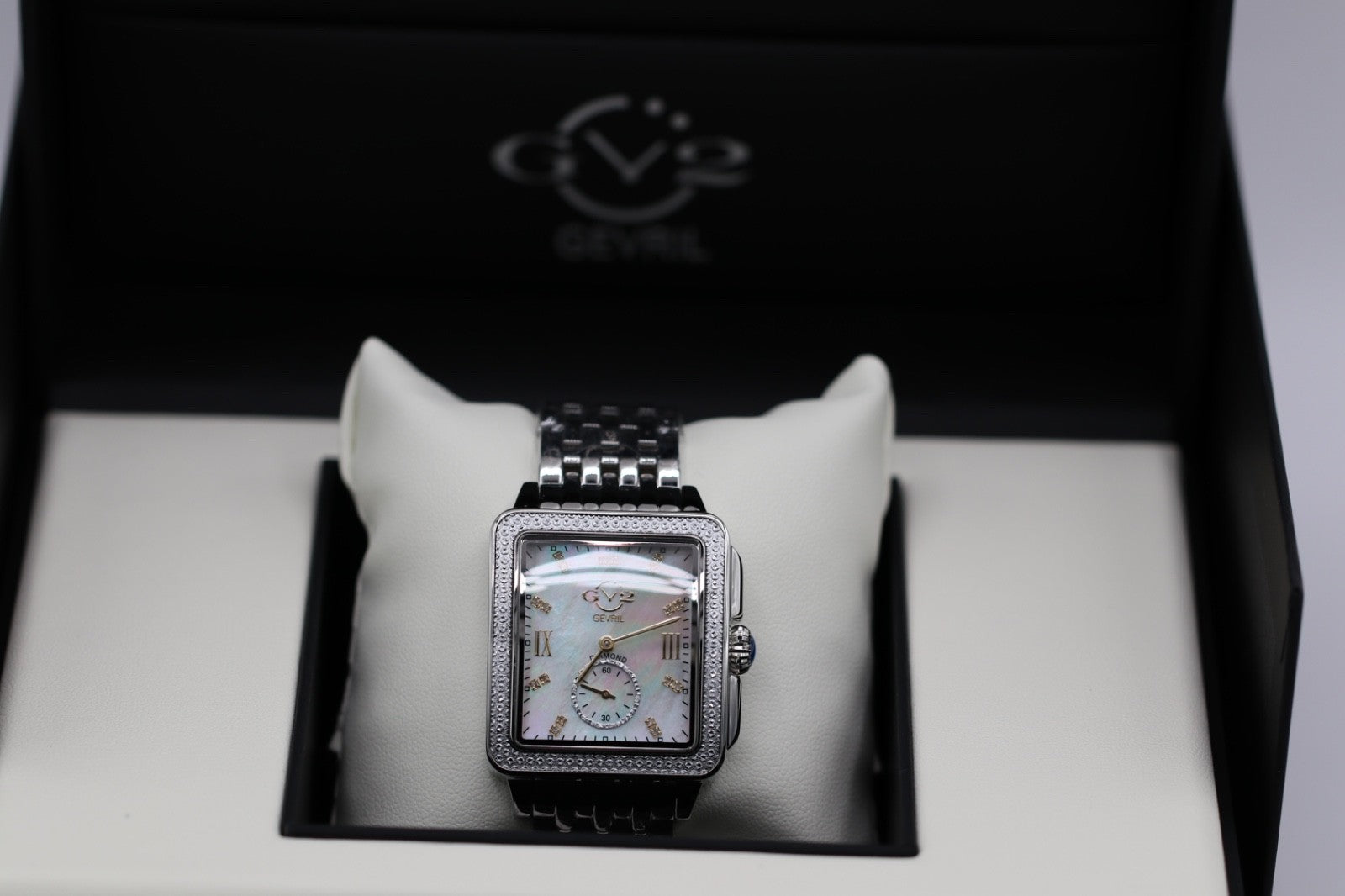 GV2 by Gevril Women's Watch 9258B Swiss Quartz Mother of Pearl Dial Silver Steel