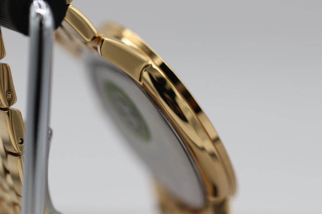 Movado Museum Series Men's Gold Tone Black Dial Diamond Quartz Watch 0607625