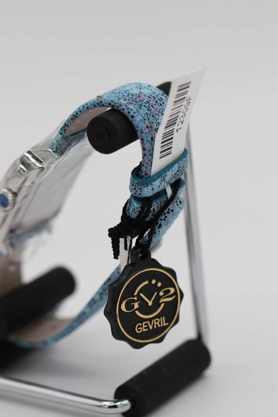 GV2 by Gevril Women's 12309F Padova Floral Blue MOP Dial Swiss Quartz Watch