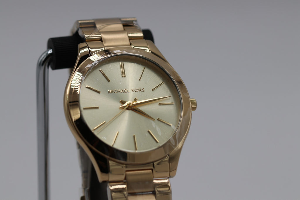 Michael Kors Slim Runway 42 mm SS Case Women's Gold-Tone Watch MK3179