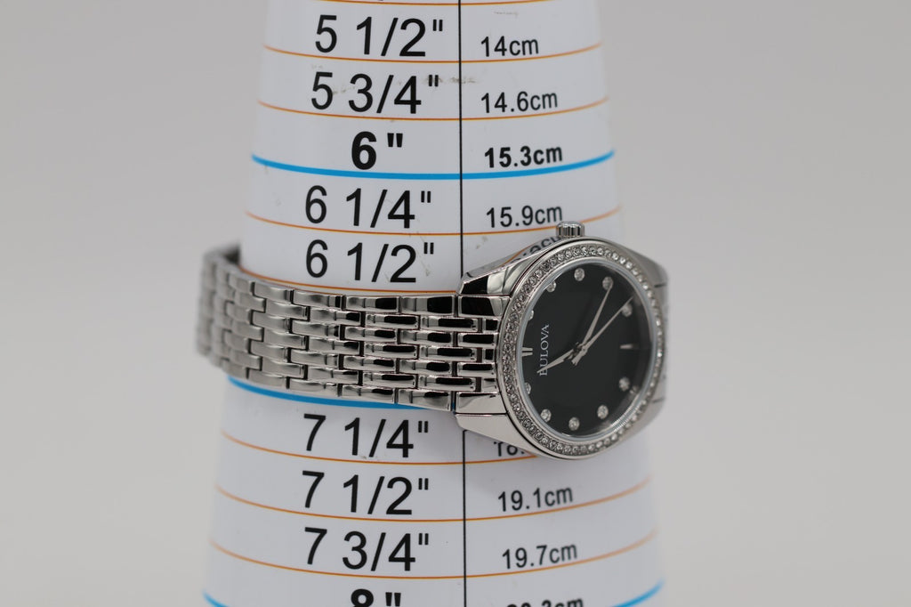 Bulova Classic Crystal Stainless Steel Quartz Ladies Watch 96L317