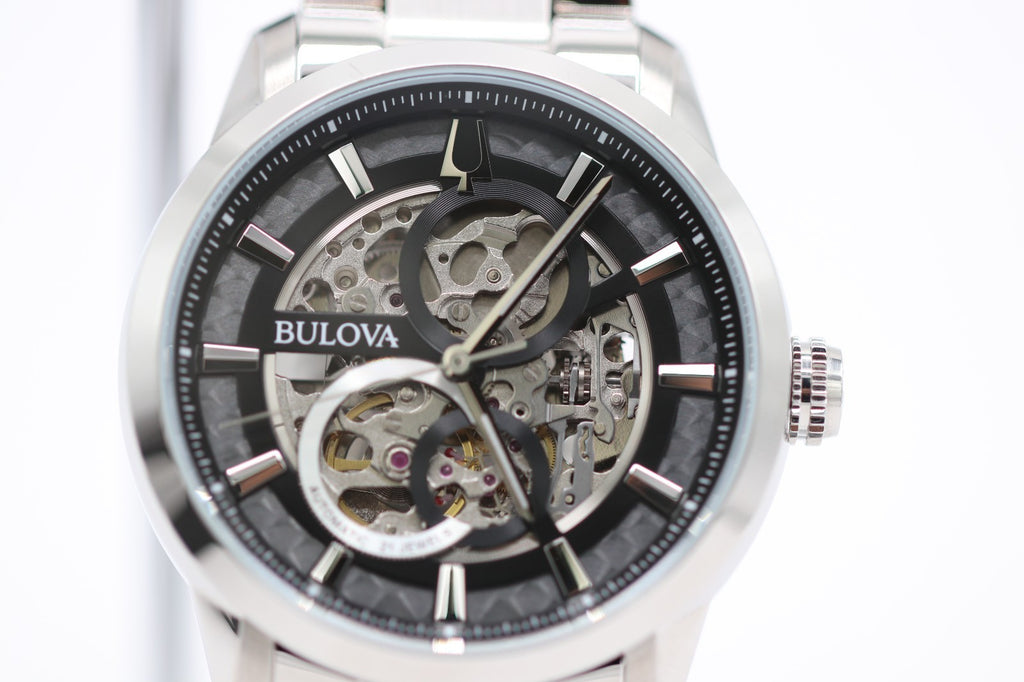 Bulova Classic BUL 96A208 Automatic SS Skeleton 21 Jewels Men's Watch