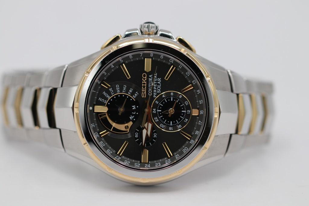 Men's Seiko Coutura Perpetual Chronograph Two Tone Watch SSC376