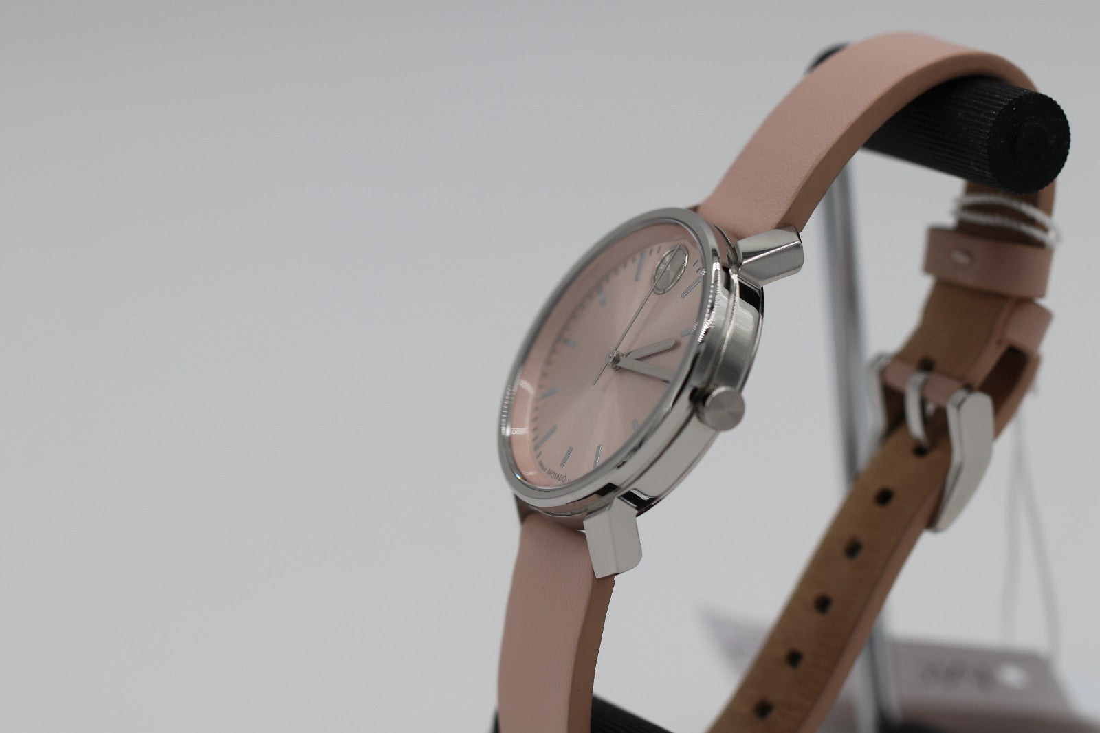 Movado Bold Access Quartz Pink Dial Leather Strap Ladies Watch 3601162