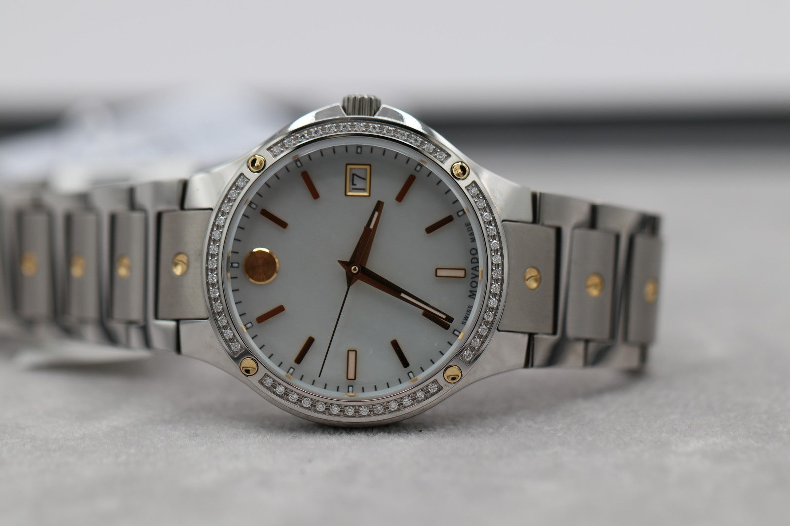 Movado S.E. Diamond Women's Two Tone Swiss Quartz Watch 0607517